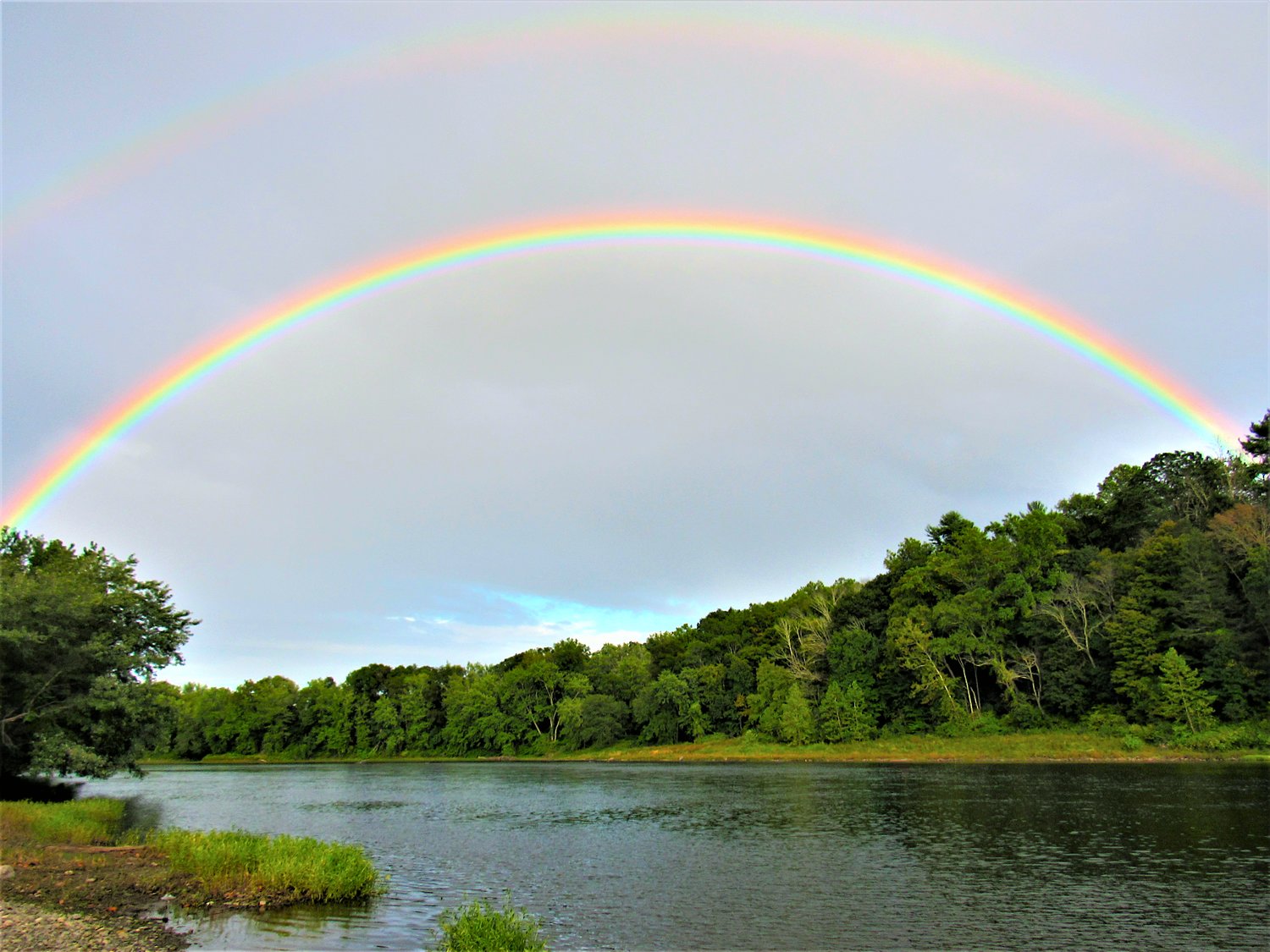 Double rainbow over the Delaware River.